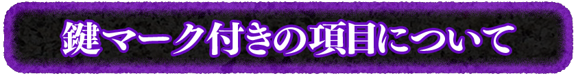 鍵マーク付項目