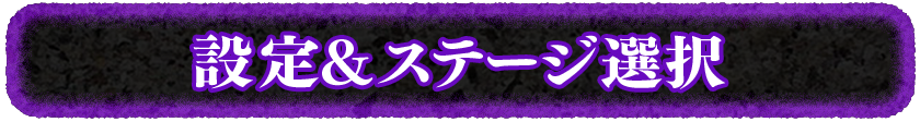設定&ステージ選択